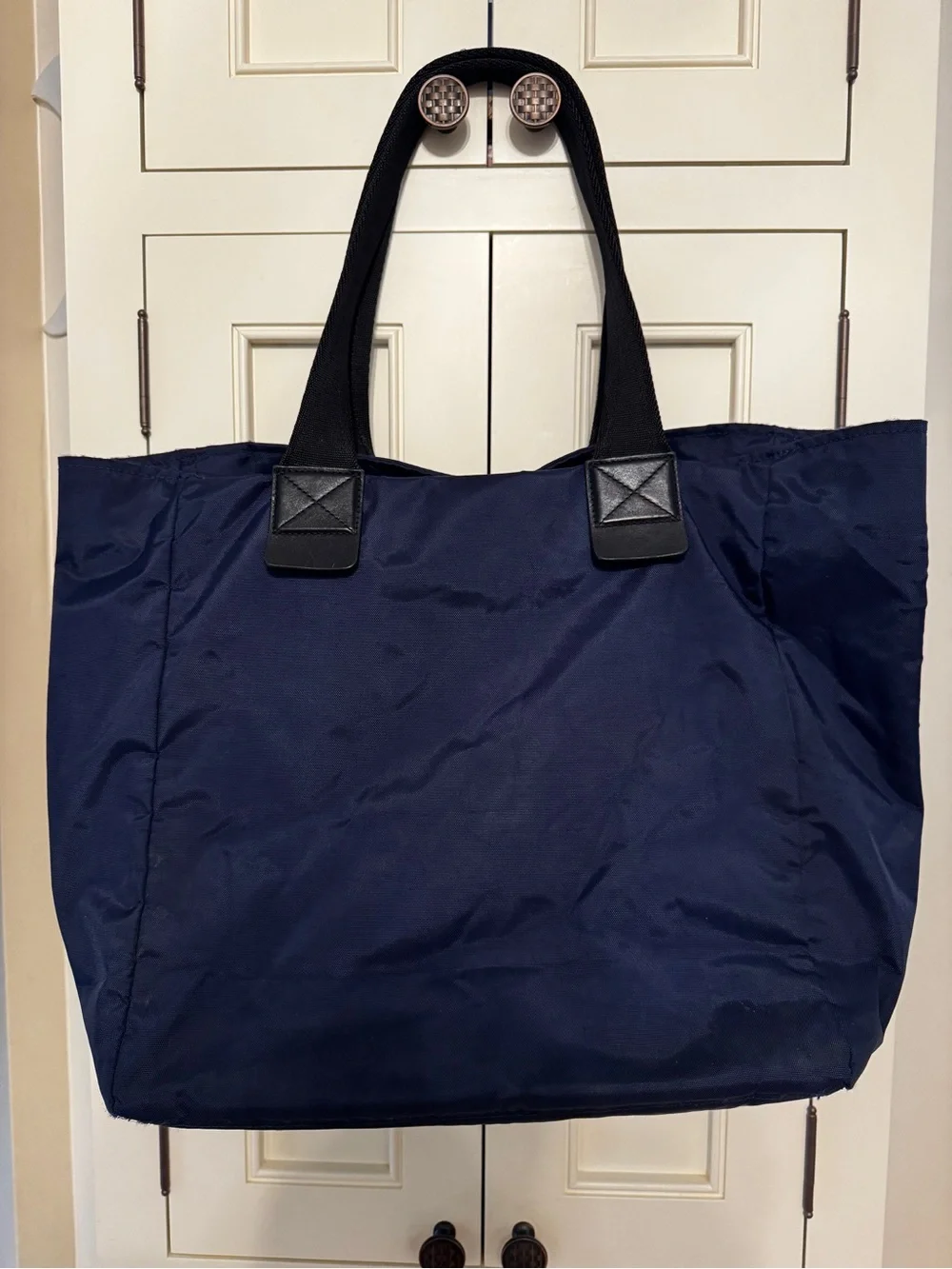 Marc Jacobs Navy and Black Nylon Tote with Gold Zipper